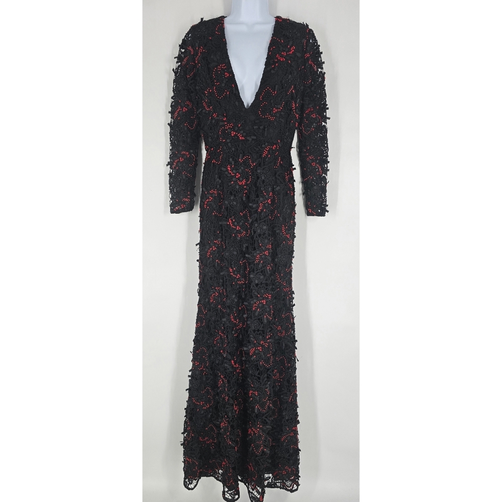 Sachin & Babi Noir Coraline Gown in Black Onyx Red Size S NEW
